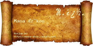 Masa Ákos névjegykártya